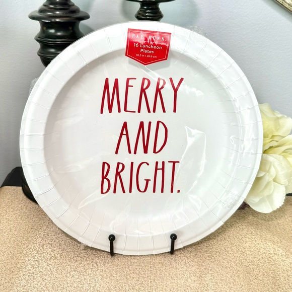 NWT Rae Dunn MERRY and BRIGHT/ HO HO HO🎄Plate Bundle - Picture 2 of 4
